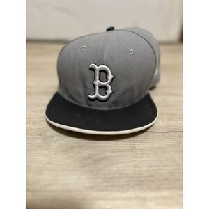 MLB Boston Red Sox 59FIFTY 5950 Men's Fitted New Era Hat‎ Cap Gray White 7 1/2